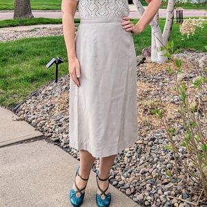 1940's pink and green HOUNDSTOOTH SKIRT 40's M